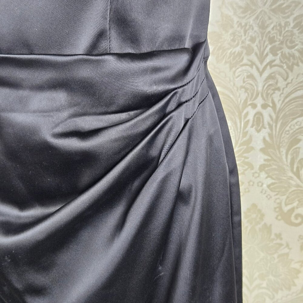 White House Black Market Size 2 Black Cocktail Dress Ruffle Sweetheart Neck - Picture 4 of 14